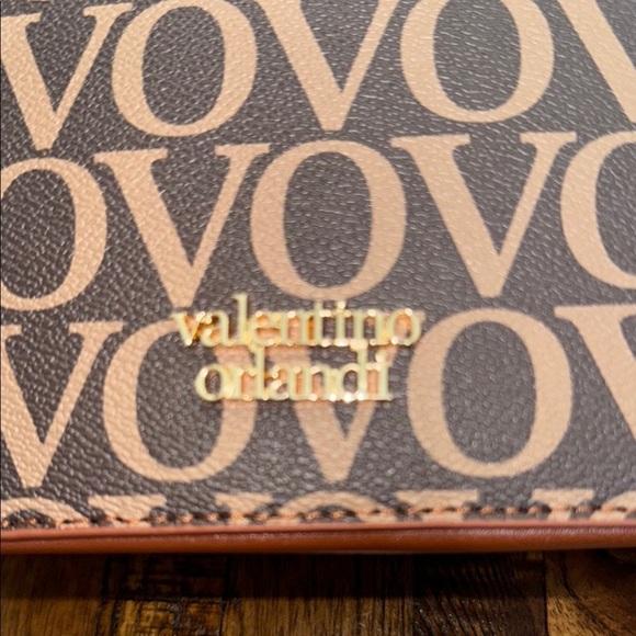 Valentino Orlandi Brown Logo Crossbody Bag with removable strap NWT - Picture 3 of 15